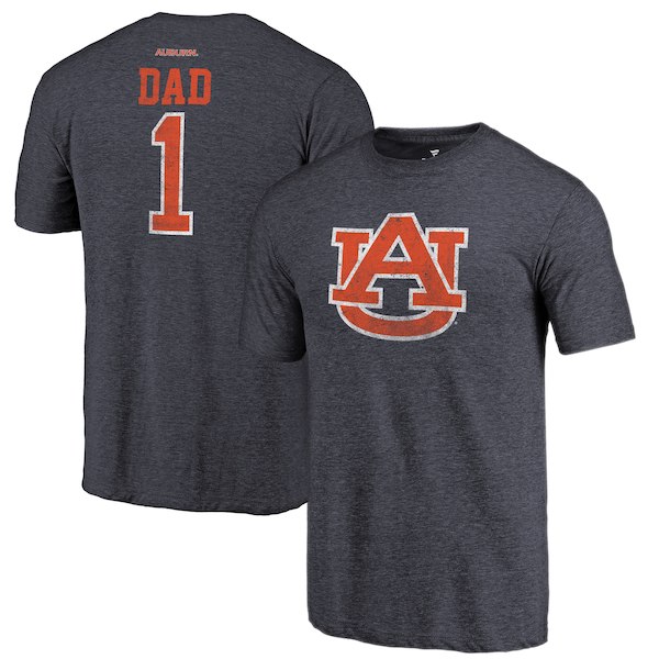 Auburn Tigers Fanatics Branded Navy Greatest Dad Tri-Blend T-Shirt
