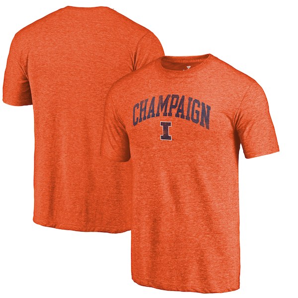 Illinois Fighting Illini Fanatics Branded Orange Arched City Tri-Blend T-Shirt
