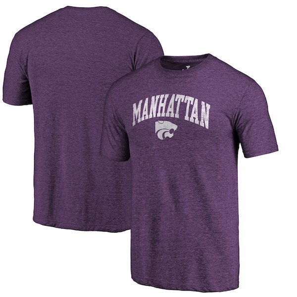 Kansas State Wildcats Fanatics Branded Purple Arched City Tri-Blend T-Shirt