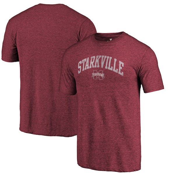 Mississippi State Bulldogs Fanatics Branded Garnet Arched City Tri-Blend T-Shirt