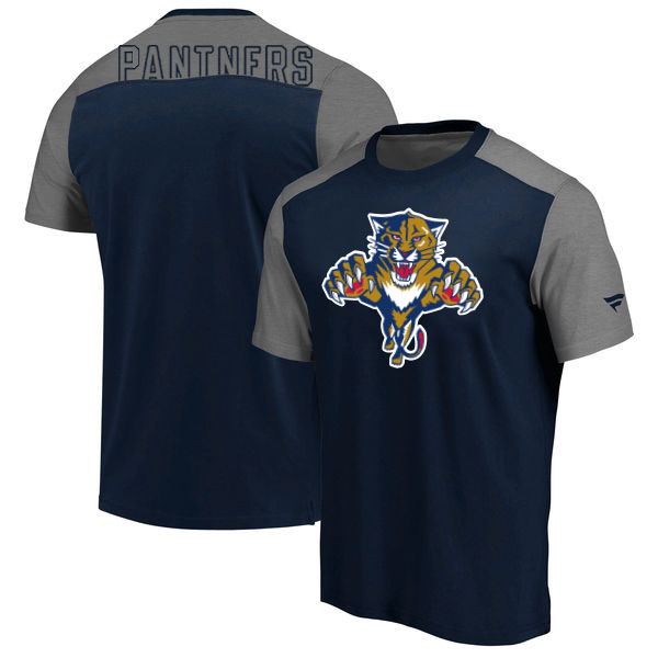 Florida Panthers Fanatics Branded Big & Tall Iconic T-Shirt Navy Heathered Gray