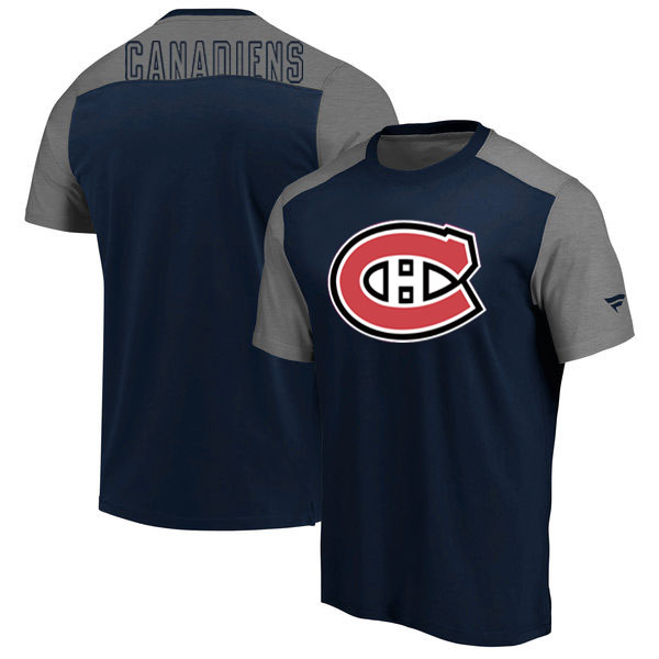 Montreal Canadiens Fanatics Branded Big & Tall Iconic T-Shirt Navy Heathered Gray