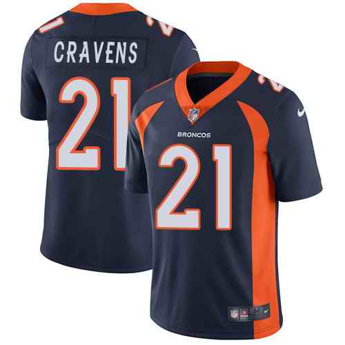 Nike Broncos 21 Su'a Cravens Navy Alternate Vapor Untouchable Limited Jersey