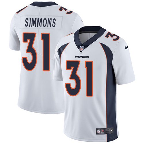 Nike Broncos 31 Justin Simmons White Youth Vapor Untouchable Limited Jersey