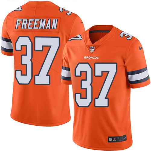 Nike Broncos 37 Royce Freeman Orange Color Rush Limited Jersey