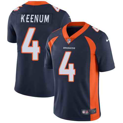 Nike Broncos 4 Case Keenum Navy Alternate Youth Vapor Untouchable Limited Jersey