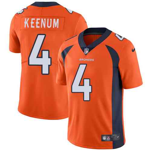 Nike Broncos 4 Case Keenum Orange Youth Vapor Untouchable Limited Jersey