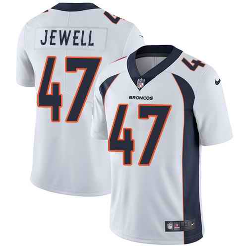 Nike Broncos 47 Josey Jewell White Vapor Untouchable Limited Jersey