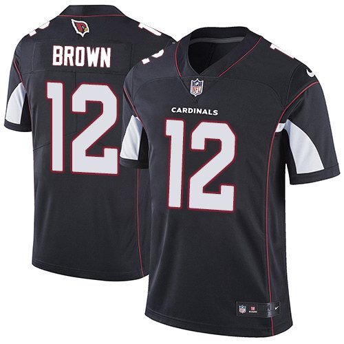 Nike Cardinals 12 John Brown Black Alternate Vapor Untouchable Limited Jersey
