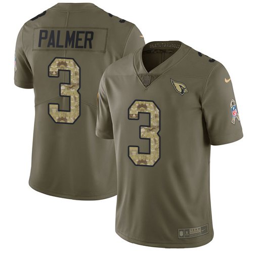 Nike Cardinals 3 Carson Palmer Olive Camo Salute To Service Limited Jersey