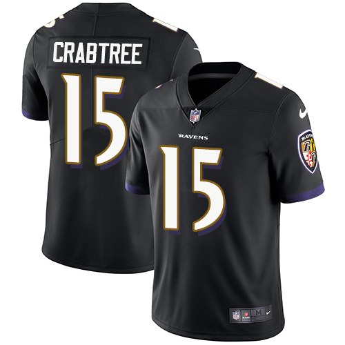 Nike Ravens 15 Michael Crabtree Black Alternate Vapor Untouchable Limited Jersey
