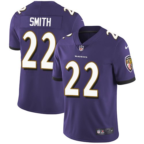 Nike Ravens 22 Jimmy Smith Purple Youth Vapor Untouchable Limited Jersey