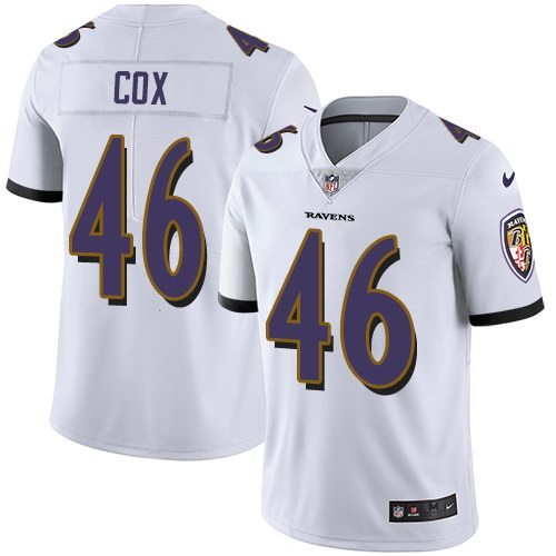 Nike Ravens 46 Morgan Cox White Youth Vapor Untouchable Limited Jersey