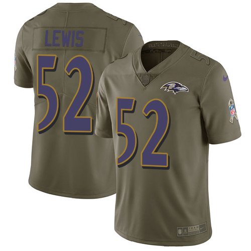 Nike Ravens 52 Ray Lewis Olive Salute To Service Limited Jersey