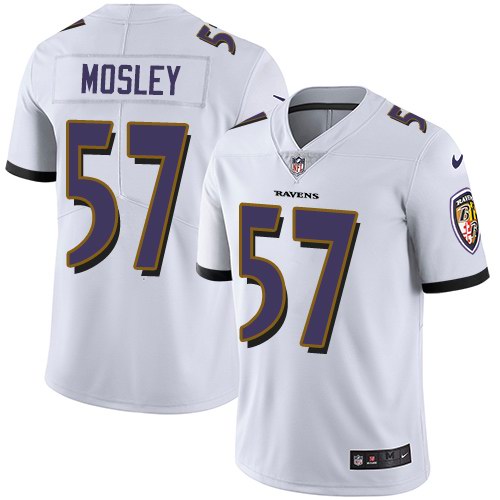 Nike Ravens 57 C.J. Mosley White Vapor Untouchable Limited Jersey