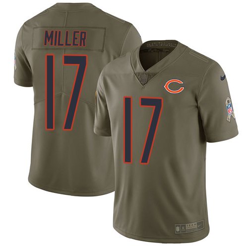 Nike Bears 17 Anthony Miller Olive Salute To Service Limited Jersey
