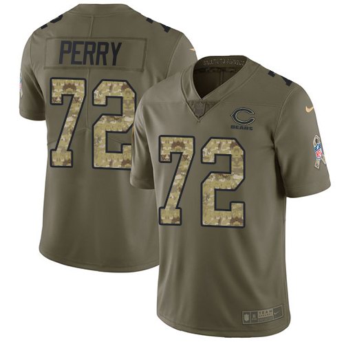 Nike Bears 72 William Perry Olive Camo Salute To Service Limited Jersey