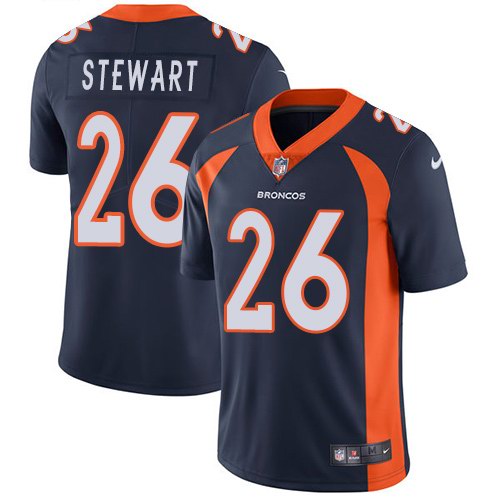 Nike Broncos 26 Darian Stewart Navy Youth Vapor Untouchable Limited Jersey