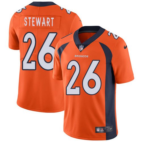 Nike Broncos 26 Darian Stewart Orange Vapor Untouchable Limited Jersey