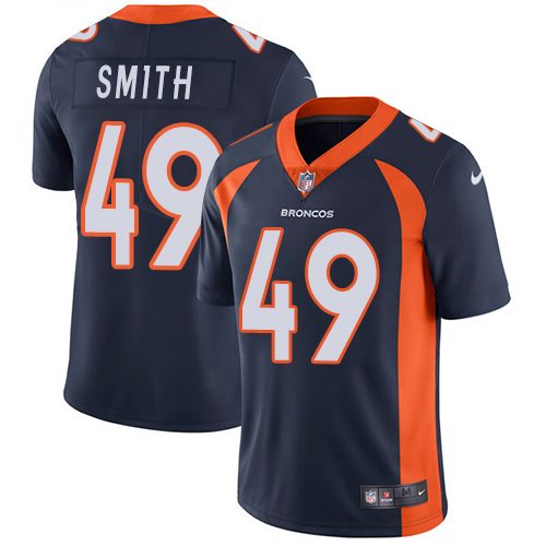 Nike Broncos 49 Dennis Smith Navy Youth Vapor Untouchable Limited Jersey