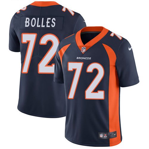 Nike Broncos 72 Garett Bolles Navy Youth Vapor Untouchable Limited Jersey