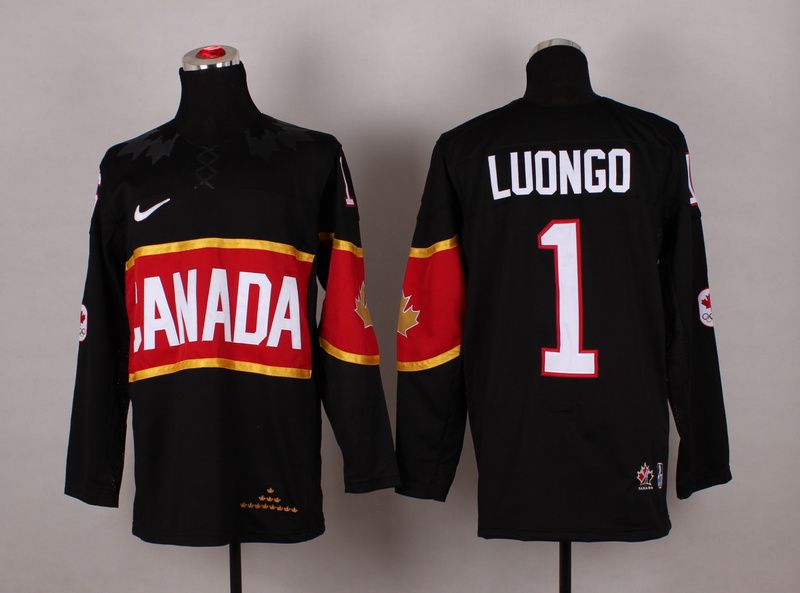 Canada 1 Luongo Black 2014 Olympics Jerseys