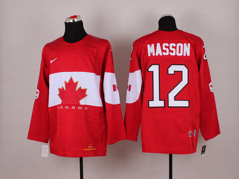 Canada 12 Masson Red 2014 Olympics Jerseys