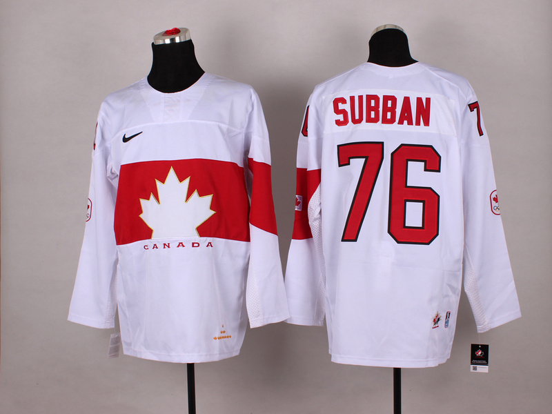 Canada 76 Subban White 2014 Olympics Jerseys