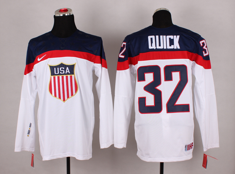 USA 32 Quick White 2014 Olympics Jerseys