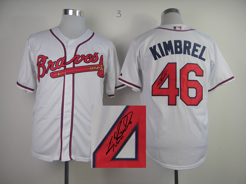 Braves 46 Kimbrel White Signature Edition Jerseys