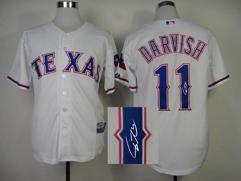Rangers 11 Darvish White Signature Edition Jerseys