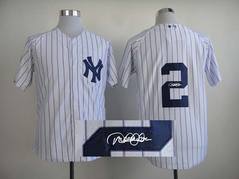 Yankees 2 Jeter White Signature Edition Jerseys