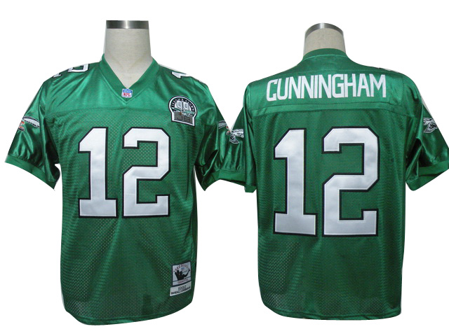 Eagles 12 Cunningham Green Throwback Jerseys