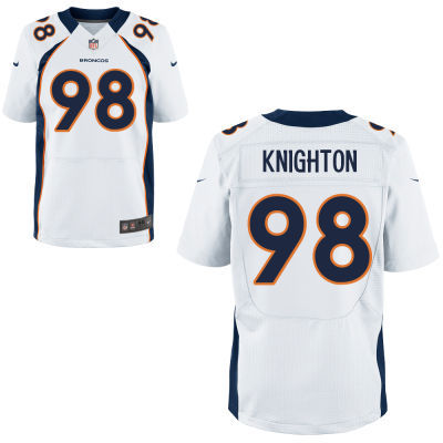Nike Broncos 98 Knighton White Elite Jersey