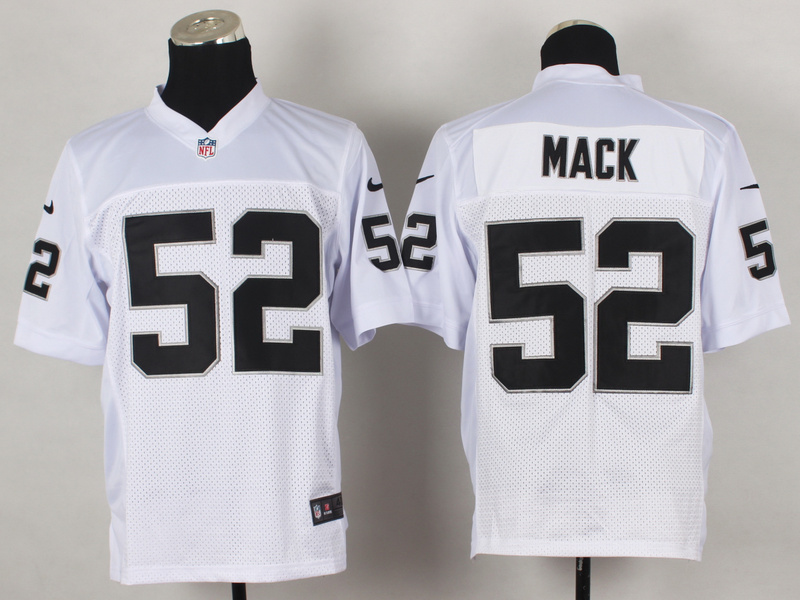 Nike Raiders 52 Mack White Elite Jerseys