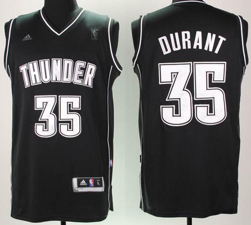 Thunder 35 Durant Black New Revolution 30 Jerseys