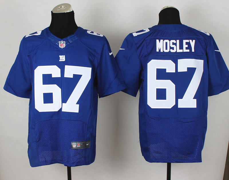 Nike Giants 67 Mosley Blue Elite Jerseys