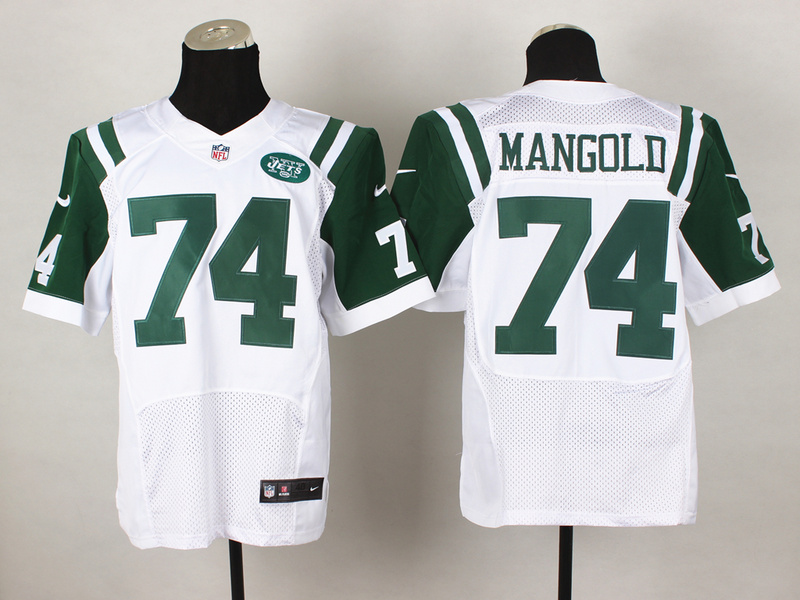 Nike Jets 74 Mangold White Elite Jerseys