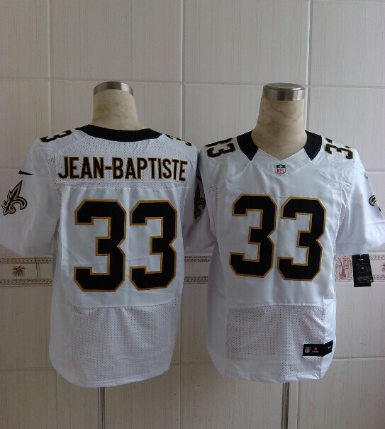 Nike Saints 33 Jean Baptiste White Elite Jerseys