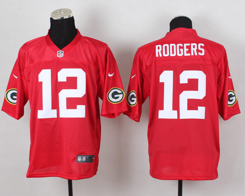 Nike Packers 12 Aaron Rodgers Red Quarterback Elite Jersey