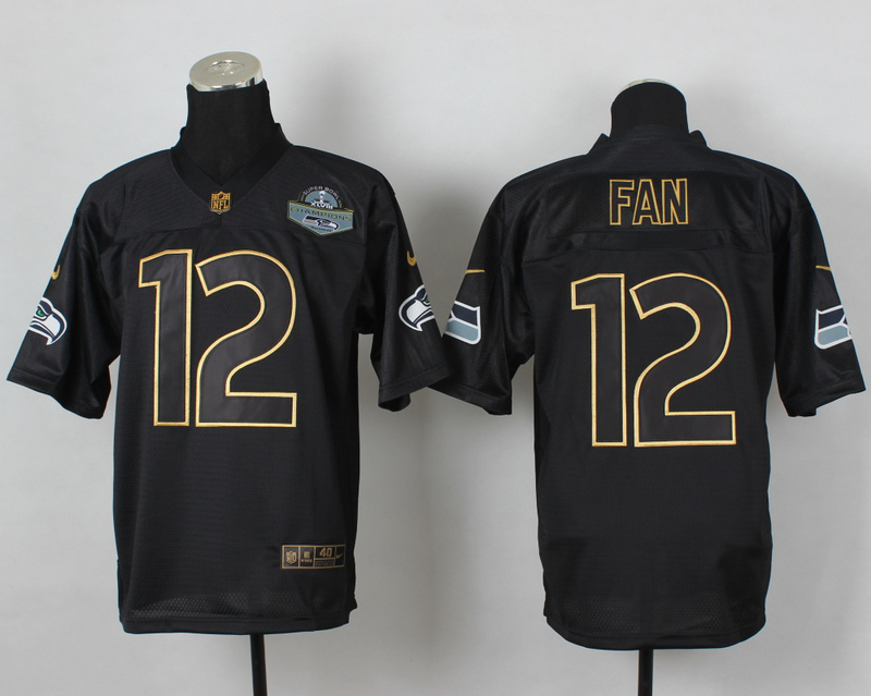 Nike Ravens 12 Fan Black Elite 2014 Pro Gold Lettering Fashion Jerseys