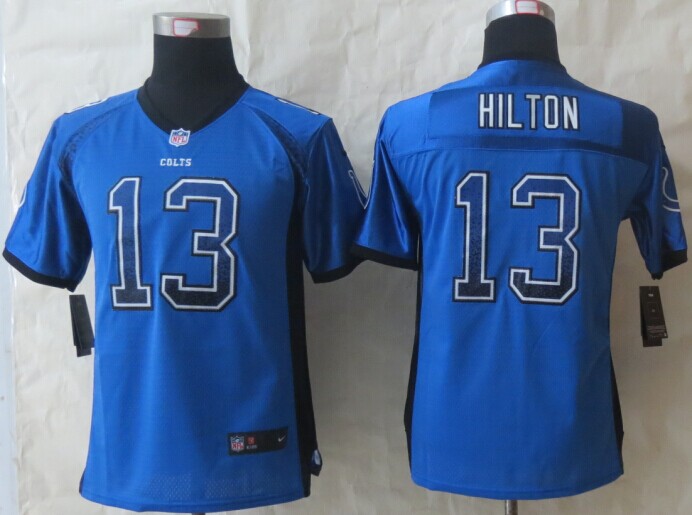 Nike Colts 13 Hilton Drift Fashion Blue Youth Jerseys