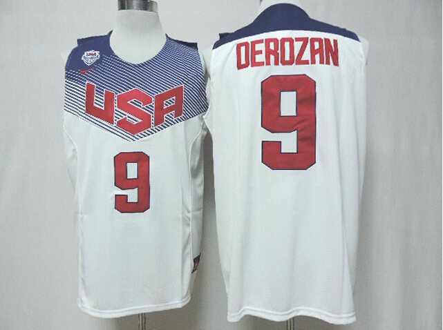USA 9 Derozan White 2014 Dream Team Jerseys