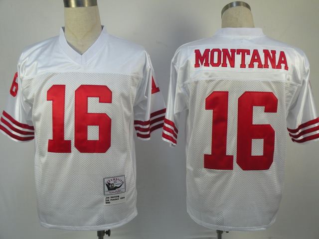 49ers 16 Joe Montana White M&N Jersey