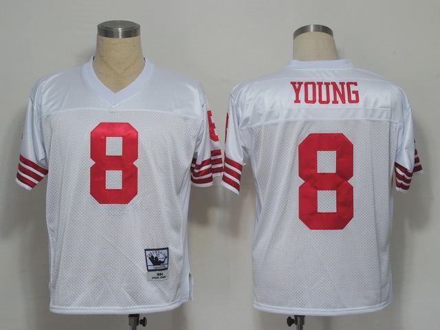 49ers 8 Young White M&N Jersey