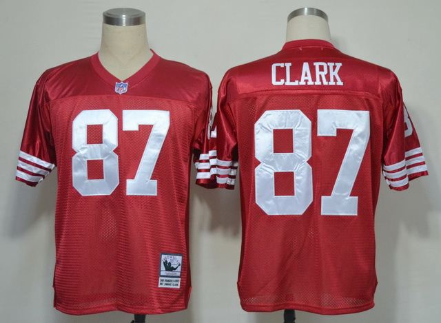 49ers 87 Clark Red M&N Jersey