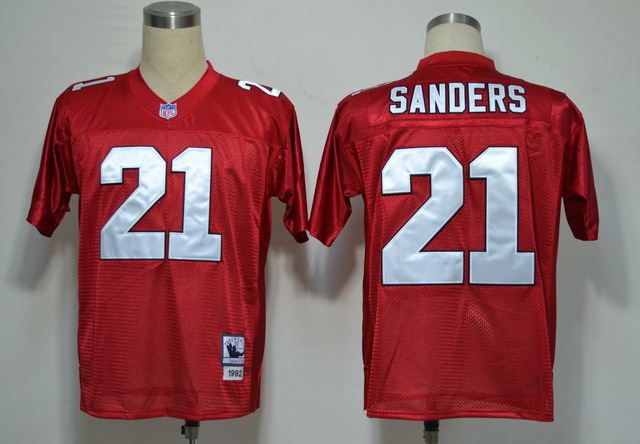 Atlanta Falcons 21 Deion Sanders Red M&N Jersey