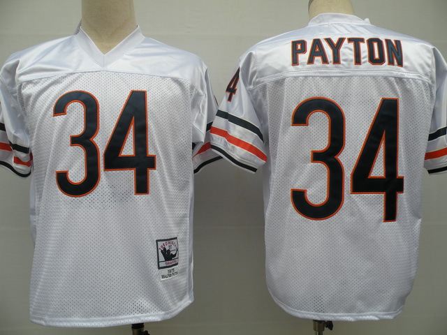 Bears 34 Payton White Throwback Jersey