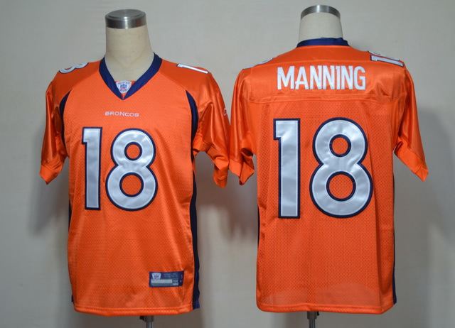 Broncos 18 Peyton Manning Orange Throwback Jersey