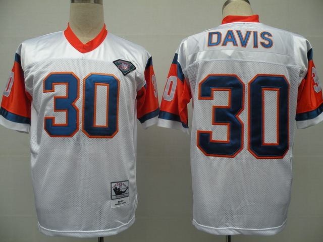 Broncos 30 Terrell Davis White Throwback Jersey